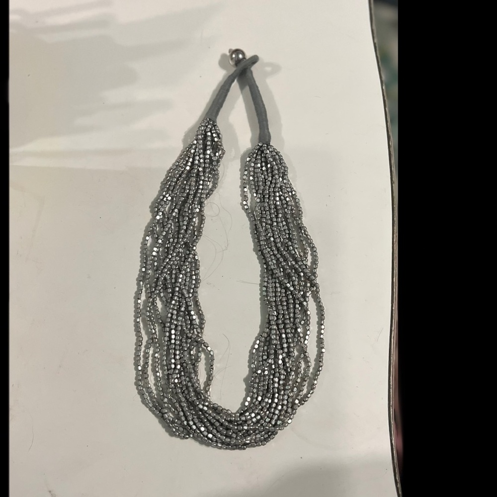 Silver beaded necklace